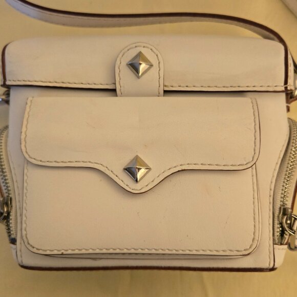 Ivory White Leather Rebecca Minkoff Crossbody Bag Great Style Retail Value $98 - Picture 2 of 11